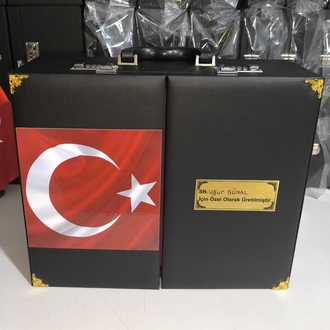 109'ADETLİ ŞİFRE KİLİTLİ TÜRK BAYRAKLI ÖZEL İSİMLİ TESBİH KOLEKSİYON ÇANTASI