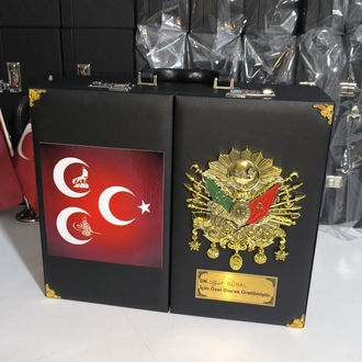 109'ADETLİ OSMANLI TUĞRALI ÜÇ HİLALLİ ÖZEL İSİMLİ TESBİH KOLEKSİYON ÇANTASI
