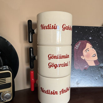 Nedisin Gakko Gönlümün Gögercini Nedisin Aniko 3’lü Kupa Set
