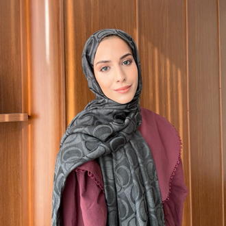 Dama Naia Desen Muadil Şal - Füme