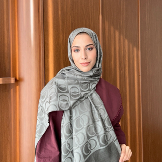 Dama Naia Desen Muadil Şal - Gri