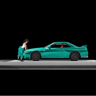 TPC NISSAN Skyline GT-R (R32) - Full Carbon + Figure - Green
