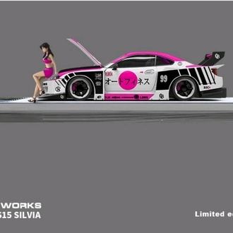 TPC NISSAN Silvia LB (S15) - Liberty Walk + Figure - Pink/White