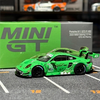 Mini GT 713 Porsche 911 GT3 R #80 GTD AO Racing 2023 IMSA Sebring 12 Hrs