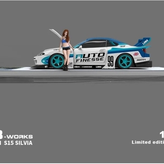 TPC NISSAN Silvia LB (S15) - Liberty Walk + Figure -Blue/White