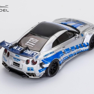ET Model x Model Collect 1:64 Nissan GT-R R35 LB Widebody Modified 1.5 Version FNF Silver Blue