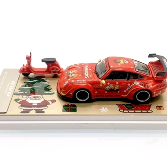Ultimate Player 1:64 Red Christmas RWB 993 Bicycle Bike Sport Model Diecast Collect Car