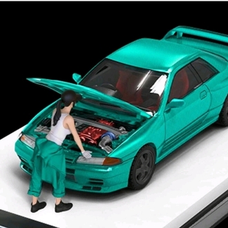 TPC NISSAN Skyline GT-R (R32) - Full Carbon + Figure - Green