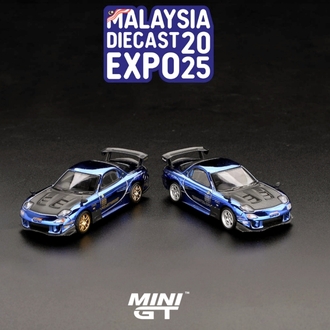 Mini GT 1020 Mazda RX-7 RE-Amemiya Chrome Blue 2025 Malaysia Diecast Expo Limit 3000