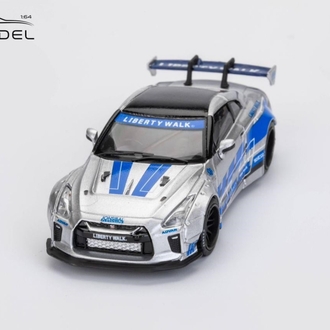 ET Model x Model Collect 1:64 Nissan GT-R R35 LB Widebody Modified 1.5 Version FNF Silver Blue