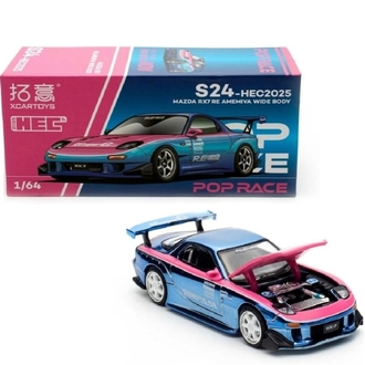 Pop Race Mazda RX7 RE Amemiya WideBody Blue Chrome 2025 Hobby Expo China Special Edition S24-HEC2025