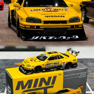 Mini GT Nissan LB-ER34 Super Silhouette SKYLINE Sport Yellow MGT01182


