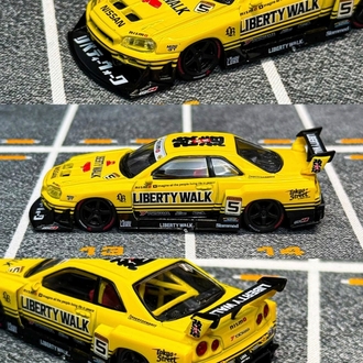 Mini GT Nissan LB-ER34 Super Silhouette SKYLINE Sport Yellow MGT01182

