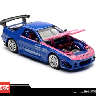 Pop Race 1/64 APA XPO 2025 Exclusive Mazda RX7 FC3S RE Amemiya Blue & Pink - S44-APAxpo2025