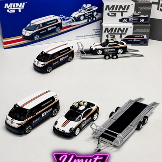 Mini GT Porsche 911 Dakar #718 / Volkswagen ID. Buzz Porsche Centrum Gelderland Roughroads Set