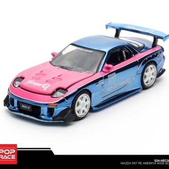 Pop Race Mazda RX7 RE Amemiya WideBody Blue Chrome 2025 Hobby Expo China Special Edition S24-HEC2025