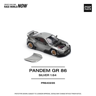 Pop Race 1/64 Pandem GR86 Silver PR640235