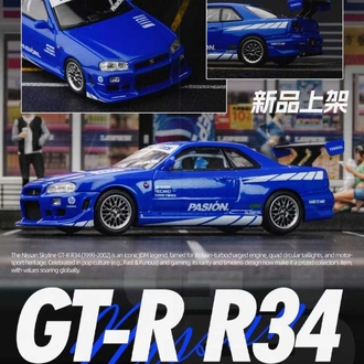Time Micro Nissan Skyline GT-R R34 Blue Livery TM800507