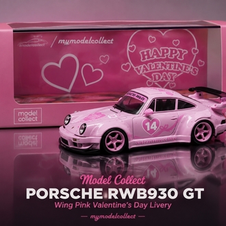 Model Collect Porsche RWB930 GT Wing Pink Valentine's Day Livery