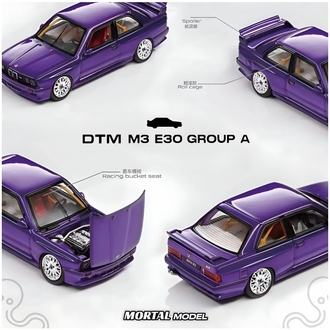Mortal Model 1:64 BMW E30 M3 GROUP A Metallic Transparent Purple