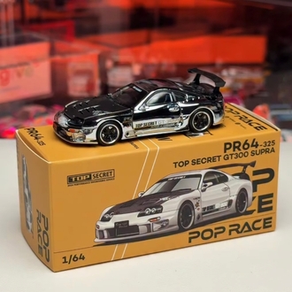 Pop Race 1/64 Factory Sealed Top Secret GT300 Supra Silver Chrome PR640325