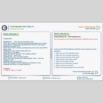 ICAO ENGLISH TEST LEVEL 4 ve ÜZERİ - HAZIRLIK KİTABI