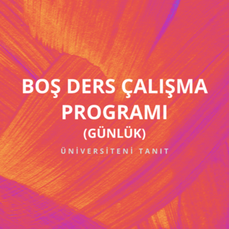 Boş Ders Çalışma Programı PDF (Günlük)