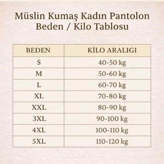 %100 Pamuk Müslin Kumaş Kadın Şalvar Pantolon Ekru