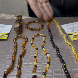 Kehribar Kolye 6 Adet Ürün Seti Orjinal Sertifikalı