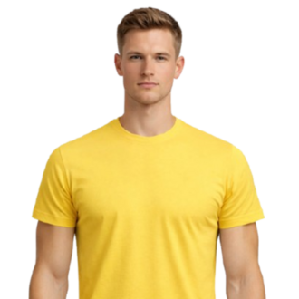 Sarı Basic Tişört Erkek %100 Pamuk – Regular Fit Günlük Rahat & Şık T-Shirt