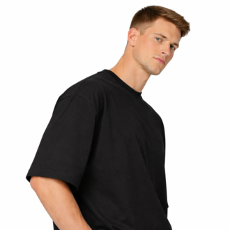 Siyah Oversize Tişört %100 Pamuk | Unisex Basic Streetwear T-Shirt | Kalın Kumaş Premium