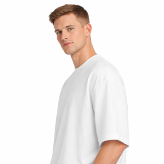 Beyaz Oversize Tişört %100 Pamuk | Unisex Basic Streetwear T-Shirt