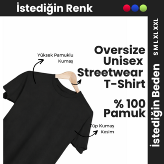 Siyah Oversize Tişört %100 Pamuk | Unisex Basic Streetwear T-Shirt | Kalın Kumaş Premium