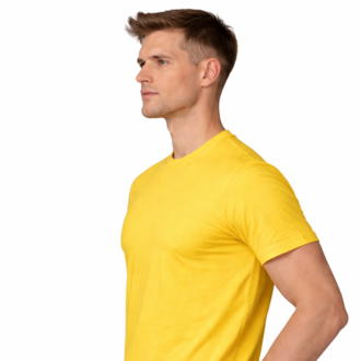 Sarı Basic Tişört Erkek %100 Pamuk – Regular Fit Günlük Rahat & Şık T-Shirt