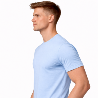 Buz Mavisi Erkek Tişört – %100 Pamuk, Regular Fit, Günlük & Sokak Stil