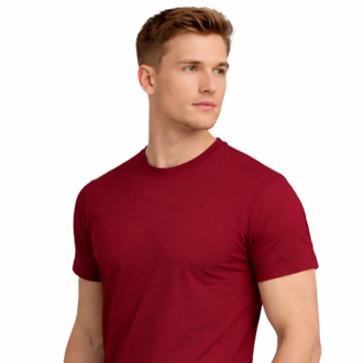 Bordo Basic Tişört Erkek %100 Pamuk – Premium 30/1 Compact Penye Regular Fit T-Shirt