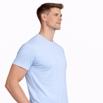Buz Mavisi Erkek Tişört – %100 Pamuk, Regular Fit, Günlük & Sokak Stil