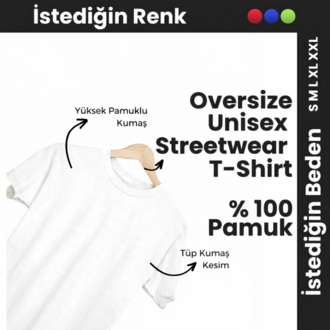 Beyaz Oversize Tişört %100 Pamuk | Unisex Basic Streetwear T-Shirt