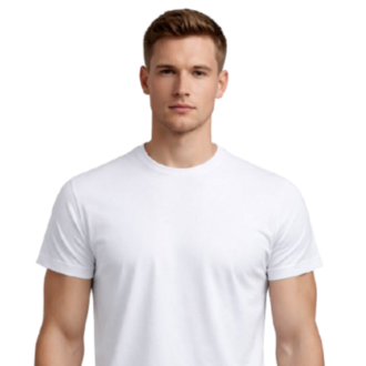 Beyaz Basic Tişört Erkek %100 Pamuk – Premium 30/1 Compact Penye Regular Fit T-Shirt