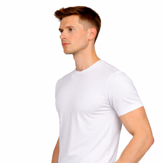 Beyaz Basic Tişört Erkek %100 Pamuk – Premium 30/1 Compact Penye Regular Fit T-Shirt