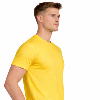 Sarı Basic Tişört Erkek %100 Pamuk – Regular Fit Günlük Rahat & Şık T-Shirt