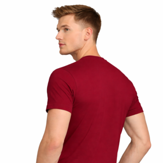 Bordo Basic Tişört Erkek %100 Pamuk – Premium 30/1 Compact Penye Regular Fit T-Shirt