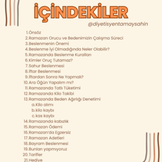 Ramazanda Beslenme Rehberi