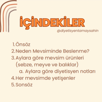 Mevsiminde Beslenme Rehberi