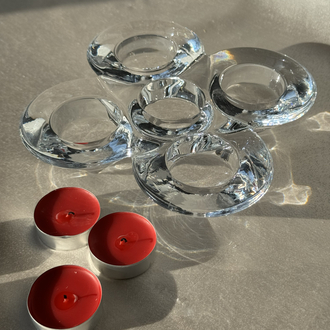 Beşli Vintage Cam Tealight Mumluk