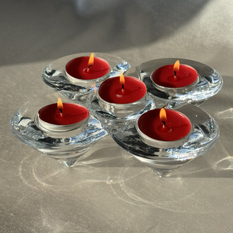 Beşli Vintage Cam Tealight Mumluk