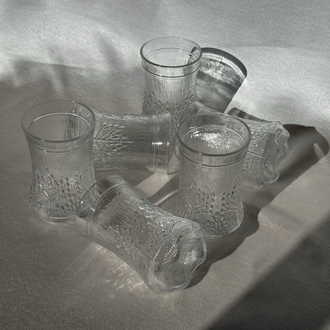 Vintage İşlemeli Cam Sürahi&Su Bardağı Seti