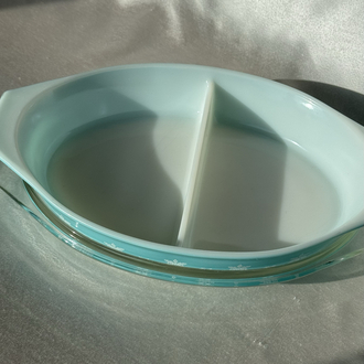 Vintage Pyrex 2 Bölmeli Fırın Kabı