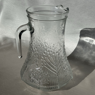 Vintage İşlemeli Cam Sürahi&Su Bardağı Seti