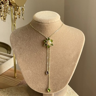 Green Blossom Kolye | Çelik